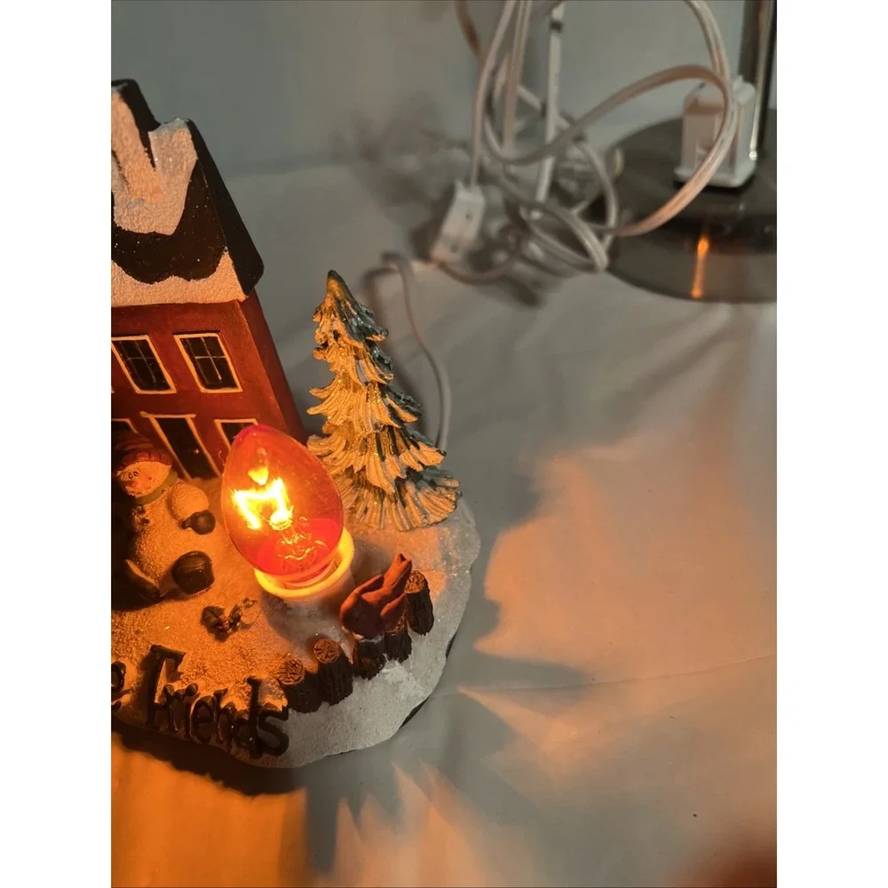 Vintage Christmas Village Luminary Welcome Friends Crazy Mountain 1990s